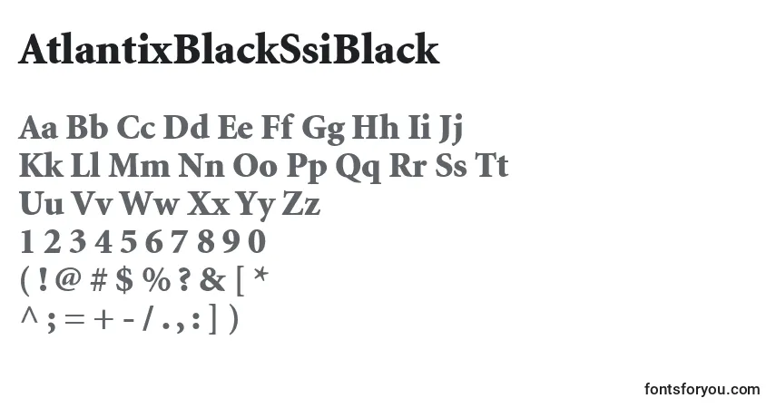 A fonte AtlantixBlackSsiBlack – alfabeto, números, caracteres especiais