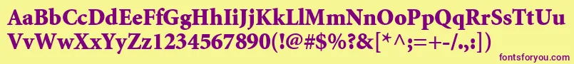 AtlantixBlackSsiBlack Font – Purple Fonts on Yellow Background