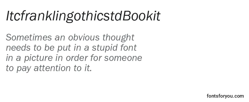 Review of the ItcfranklingothicstdBookit Font