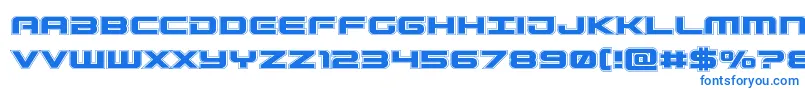 Шрифт Gunshipacad – синие шрифты на белом фоне