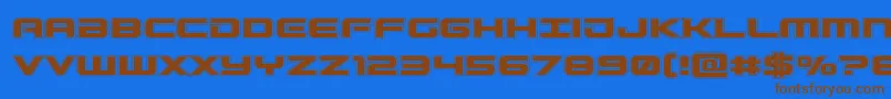 Czcionka Gunshipacad – brązowe czcionki na niebieskim tle