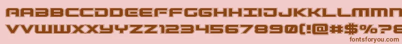 Czcionka Gunshipacad – brązowe czcionki na różowym tle