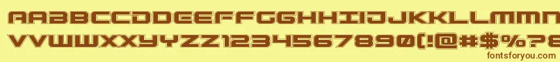 Gunshipacad-fontti – ruskeat fontit keltaisella taustalla