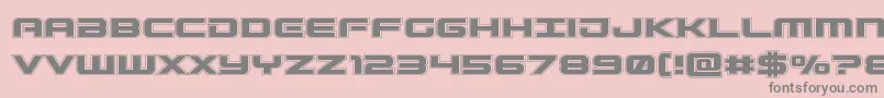 Gunshipacad-fontti – harmaat kirjasimet vaaleanpunaisella taustalla