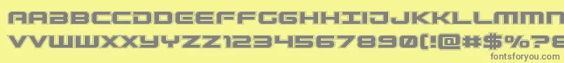Czcionka Gunshipacad – szare czcionki na żółtym tle