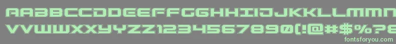 Gunshipacad-fontti – vihreät fontit harmaalla taustalla