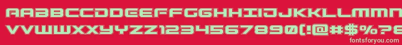 Gunshipacad Font – Green Fonts on Red Background