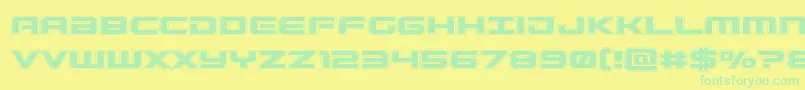 Шрифт Gunshipacad – зелёные шрифты на жёлтом фоне