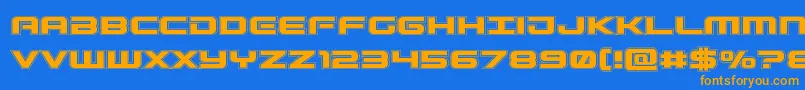 Gunshipacad Font – Orange Fonts on Blue Background