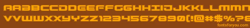 Gunshipacad-fontti – oranssit fontit ruskealla taustalla