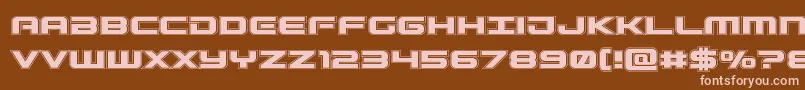 Gunshipacad-fontti – vaaleanpunaiset fontit ruskealla taustalla