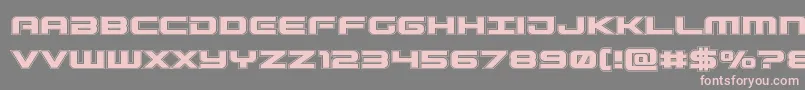 Czcionka Gunshipacad – różowe czcionki na szarym tle