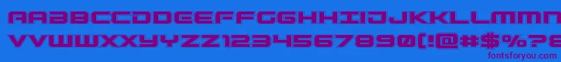 Czcionka Gunshipacad – fioletowe czcionki na niebieskim tle