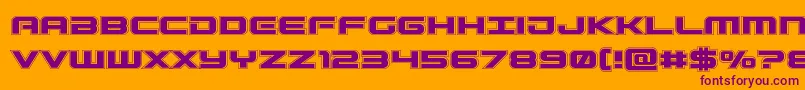 Шрифт Gunshipacad – фиолетовые шрифты на оранжевом фоне