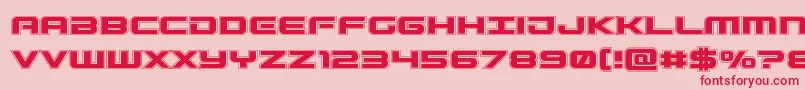 Gunshipacad-Schriftart – Rote Schriften auf rosa Hintergrund