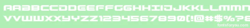 Шрифт Gunshipacad – белые шрифты на зелёном фоне