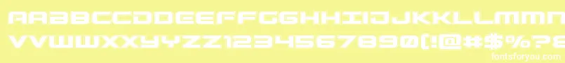 Шрифт Gunshipacad – белые шрифты на жёлтом фоне