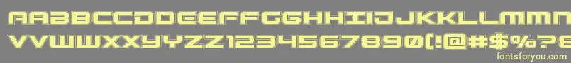 Gunshipacad-Schriftart – Gelbe Schriften auf grauem Hintergrund