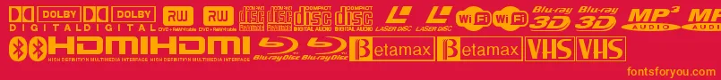 TiLogosoTfb Font – Orange Fonts on Red Background