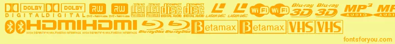 TiLogosoTfb Font – Orange Fonts on Yellow Background