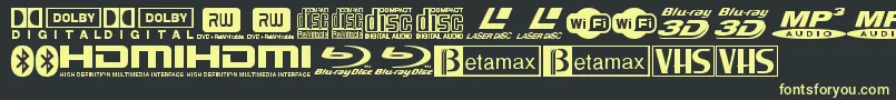 TiLogosoTfb Font – Yellow Fonts on Black Background