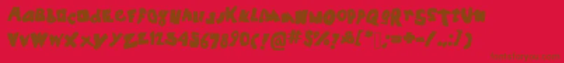 Spookyhouse Font – Brown Fonts on Red Background