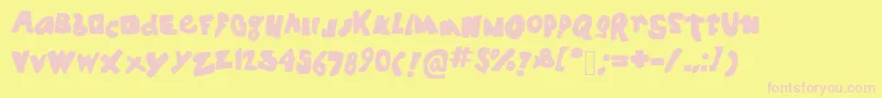 Spookyhouse Font – Pink Fonts on Yellow Background