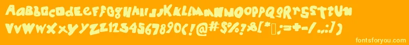Spookyhouse Font – Yellow Fonts on Orange Background
