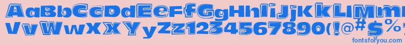 FunkyoliveMixed Font – Blue Fonts on Pink Background