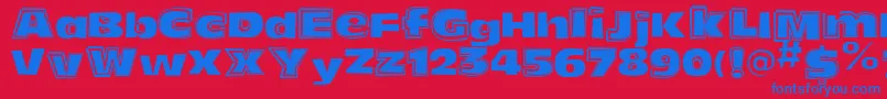 FunkyoliveMixed Font – Blue Fonts on Red Background