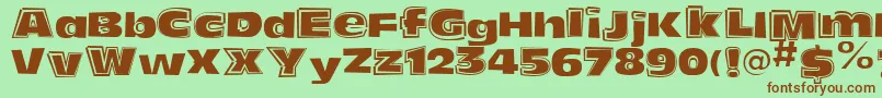 FunkyoliveMixed Font – Brown Fonts on Green Background