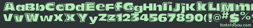 FunkyoliveMixed Font – Green Fonts on Black Background