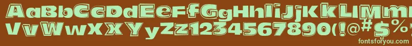 FunkyoliveMixed Font – Green Fonts on Brown Background