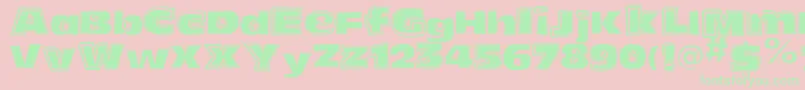 FunkyoliveMixed Font – Green Fonts on Pink Background