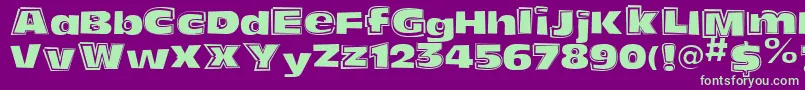 FunkyoliveMixed Font – Green Fonts on Purple Background