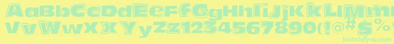 FunkyoliveMixed Font – Green Fonts on Yellow Background
