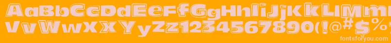 FunkyoliveMixed-fontti – vaaleanpunaiset fontit oranssilla taustalla
