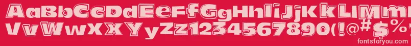 FunkyoliveMixed Font – Pink Fonts on Red Background