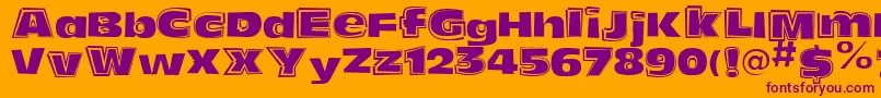 FunkyoliveMixed Font – Purple Fonts on Orange Background
