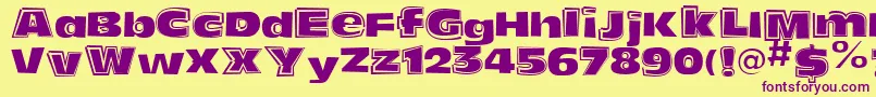 FunkyoliveMixed Font – Purple Fonts on Yellow Background