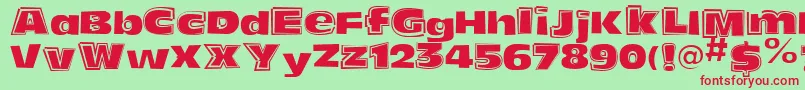 FunkyoliveMixed Font – Red Fonts on Green Background