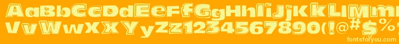 フォントFunkyoliveMixed – オレンジの背景に黄色の文字