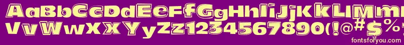 FunkyoliveMixed-Schriftart – Gelbe Schriften auf violettem Hintergrund