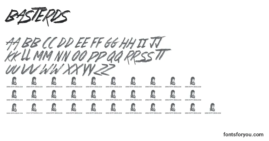Шрифт Basterds – алфавит, цифры, специальные символы