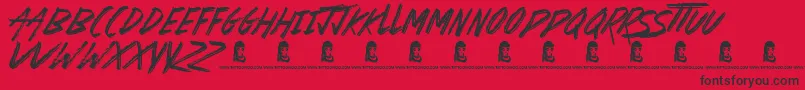 Basterds-Schriftart – Schwarze Schriften auf rotem Hintergrund