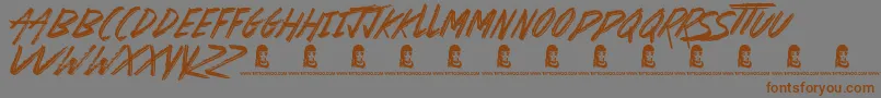 Czcionka Basterds – brązowe czcionki na szarym tle