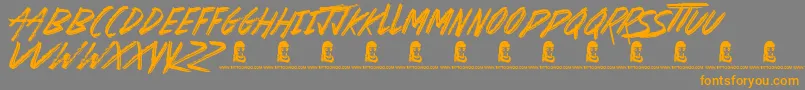 Basterds-Schriftart – Orangefarbene Schriften auf grauem Hintergrund