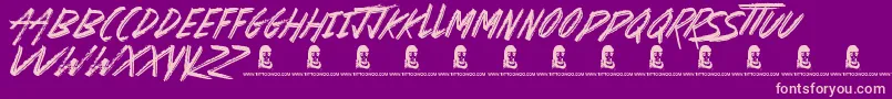 Basterds Font – Pink Fonts on Purple Background