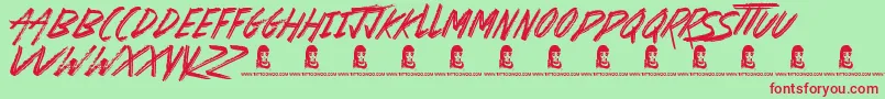 Basterds Font – Red Fonts on Green Background