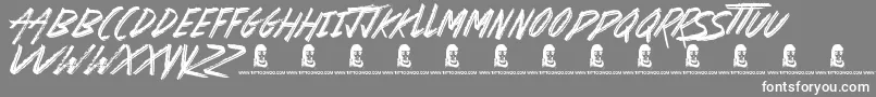 Czcionka Basterds – białe czcionki na szarym tle